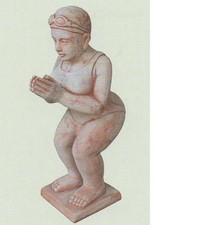 Terracotta Statur Schwimmerin