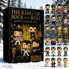 2025 Elvis Presley Adventskalender 24pcs hängende Ornamentes Geschenk für Fans