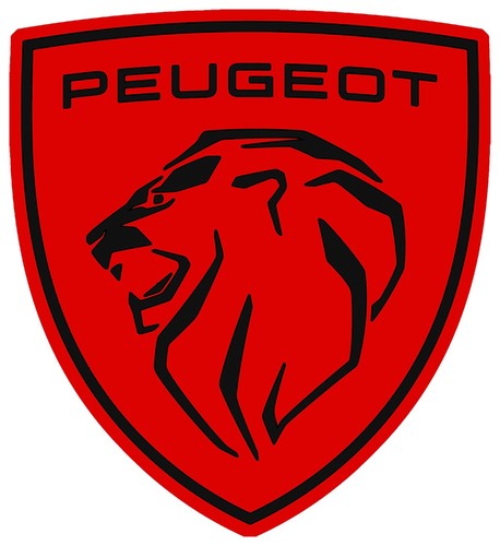 Aufkleber logo peugeot - peugeot, roter