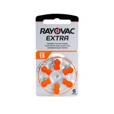 6 Rayovac Extra Advanced Größe 13 MF PR48 Hörgeräte Batteries 1,45V Zink Luft