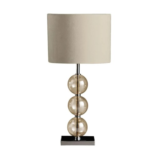 Tischlampe glas creme schirm - glas,