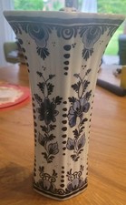 Blauw Delft, RoyaL, Trompetenvase, Trichtervase, Delfter Blau,  H 21cm, antik