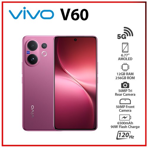 Vivo v60 12gb 256gb - 12gb+256gb, purple