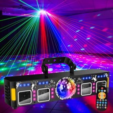 RGBW & UV Discolicht Partylicht Musikgesteuert DJ Disco Licht mit DMX Strobo LED