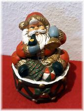 ältere Keramik Spieluhr mit Weihnachtsmann, Santa Claus *mit Jingle Bells Musik*