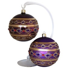 Weihnachtskugel lila glänzend