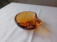 Aschenbecher orange Bullicante | Murano | Vintage | Bernstein | Glas 11cm