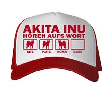 CAP MESH - AKITA INU Japan - HÖREN aufs WORT - rot red Trucker MESH  Siviwonder