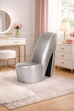 High Heel Sessel Silber