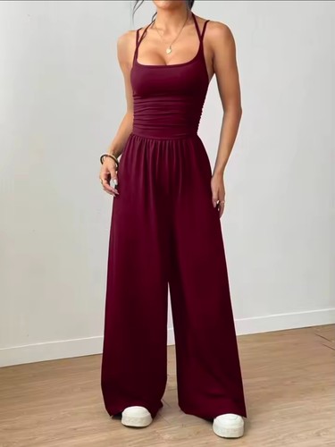 Damen jumpsuit weites bein - jumpsuit,