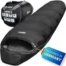 Mumienschlafsack Schlafsack Winter -23°C XL 2000g Comfort Camping Zelt schwarz