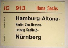Zuglaufschild IC 913 Hans