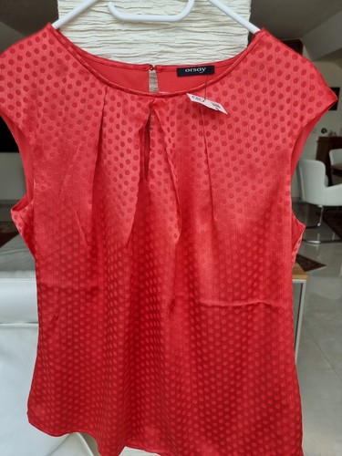 Satinbluse ärmellos rot