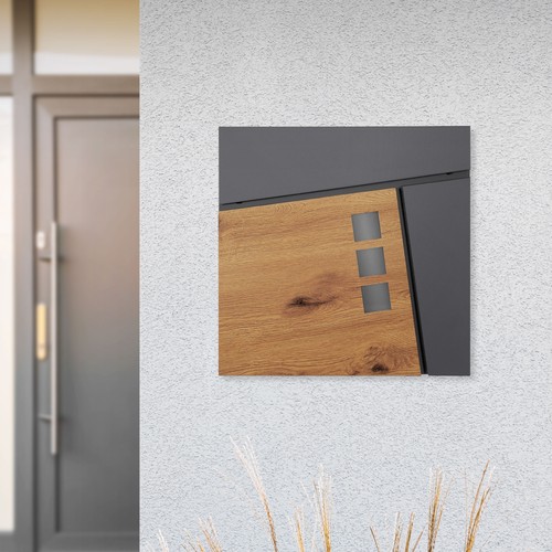 Briefkasten stahl holzoptik - briefkasten,