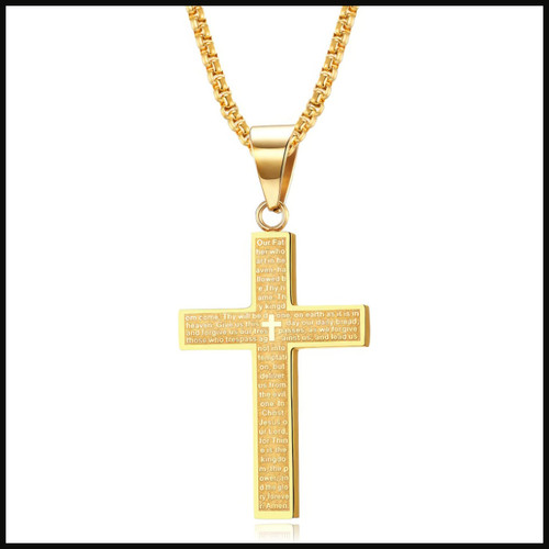 Kreuz halskette herren gold - halskette,