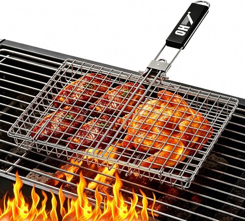Grillkorb edelstahl faltbar - edelstahl,