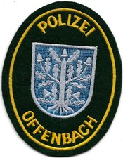Polizei HESSEN in GOLD '60er Stadtpolizei OFFENBACH /Main Abzeichen Patch StaPo