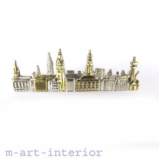 Krawattenclip, Geldklammer, Clip, 925 Silber vergoldet, Skyline HAMBURG 13,5g