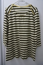 Damen Shirt / Tunika / gestreift / Weiß Gelb Schwarz / Gr  44-46 gut erhalten