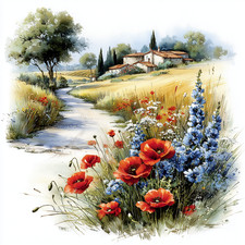 Wandbild Sommer Landschaft