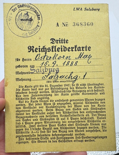 Reichskleiderkarte lwa - reichskleiderkarte,