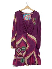 Desigual Kleid Damen Freizeitkleid Grafik Muster Lila Gr. XL