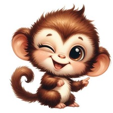 Cute Monkey Cartoon Baby