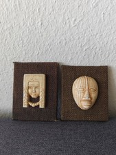 Ethno Tribal Masken Wanddeko – Handgefertigt – 2er Set, 12,5cm