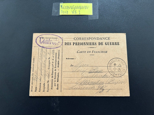 Kriegsgefangenenpost i - dr,