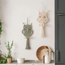 Eule Makramee Wandteppich