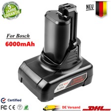 6,0 Ah Für Bosch Akku Ersatzakku GBA 10,8 V 12 V Li-Ion Akkuschrauber GSR GSB DE