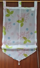Gardine Rollo Seitenzug Schlaufen weiß Blumen 60 cm x 140 cm Ladenauflösung 