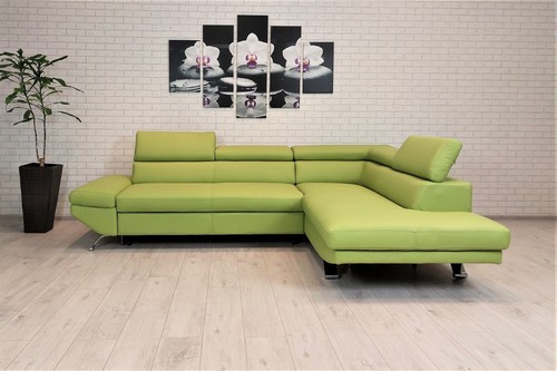 Grünes echtleder ecksofa - grünes,