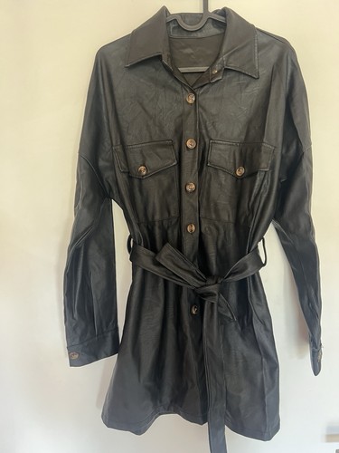 Trenchcoat mantel kunstleder - mantel,