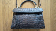 Hochwertige Krokodilleder Vintage Tasche 60er Jahre Luxusobjekt Kroko Bag