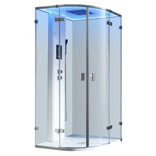 Dampfdusche 100x100 cm in weiß matt Dusche Duschkabine viertelkreis