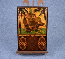 Altes Reklameschild - Holz - Intarsien Obpacher AG München Kalender Werbung