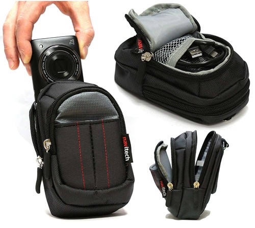 Navitech black camera case - black, for