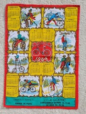 Vintage Geschirrtuch Kalender 1984 TOP NEU Fahrrad Historisch La Petite Reine