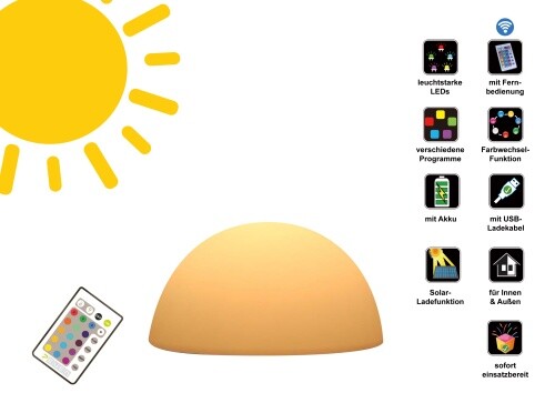 7even led solar halbkugel 35cm - 7even,