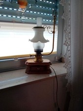 Beistelltischlampe - mit kleiner Schublade - Holz & Messing -  ein Unikat