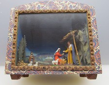 Kastenkrippe Grulichkrippe schöne kleine Weihnachts Krippe hinter Glas