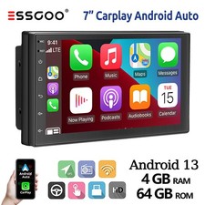Autoradio 7 Zoll Android 13 4+64G Carplay 2 DIN USB GPS Nav FM RDS Radio BT WIFI