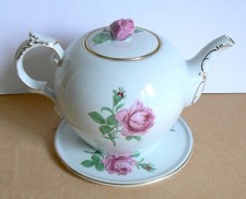 FÜRSTENBERG ROTE ROSE 1 TEEKANNE + KANNENUNTERSETZER 641/2