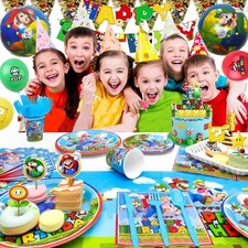 Super Mario Party Set – Geburtstag Deko & Partygeschirr – 100+ tlg 