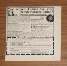 Seltene Werbung vintage LINGUAPHONE Fremdsprachen lernen Kassette LP 1975