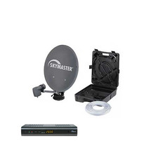 SKYMASTER Mobile Komplett Camping Sat Anlage HDTV Receiver DXH 40 USB 15 m Kabel