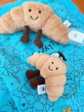 Croissant key chain bag Jelly cat  charm soft plush doll Gift Tag+ Dust Bag 1PC