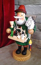 ❀ Schönes Räuchermännchen Weihnachtsmarkt Verkäufer 19cm Spielzeug Händler #31B