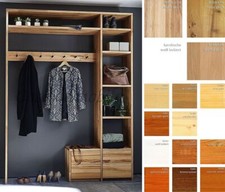 Massivholz Flur-garderobe 178x238x33 Dielen-schrank Wand garderoben Schuh-regal